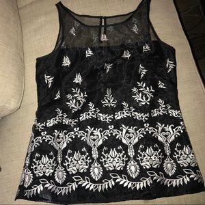 White House Black Market embroidered blouse